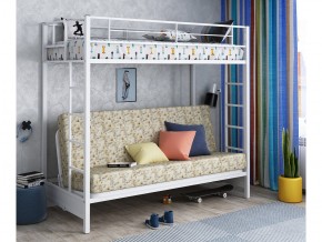 Двухъярусная кровать с диваном Мадлен белая-пифагор в Талице - talica.magazinmebel.ru | фото