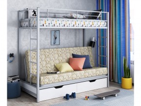 Двухъярусная кровать с диваном Мадлен ЯЯ Серый-пифагор в Талице - talica.magazinmebel.ru | фото