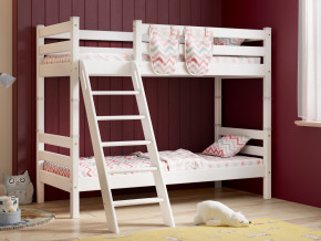 Двухъярусная кровать Соня вариант 10 с наклонной лестницей белая в Талице - talica.magazinmebel.ru | фото