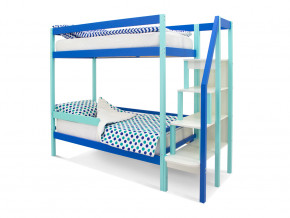 Двухъярусная кровать Svogen с бортиком мятно-синий в Талице - talica.magazinmebel.ru | фото