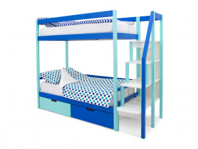 Двухъярусная кровать Svogen с ящиками мятно-синий в Талице - talica.magazinmebel.ru | фото