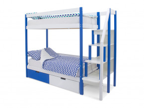 Двухъярусная кровать Svogen с ящиками сине-белый в Талице - talica.magazinmebel.ru | фото