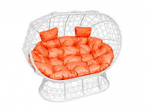 Кокон Лежебока на подставке с ротангом оранжевая подушка в Талице - talica.magazinmebel.ru | фото
