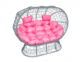 Кокон Лежебока на подставке с ротангом розовая подушка в Талице - talica.magazinmebel.ru | фото