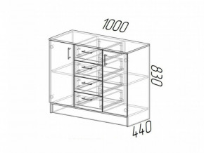 Комод К1000-2Д ЛДСП ясень шимо в Талице - talica.magazinmebel.ru | фото - изображение 2