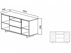 Комодино Moderno-1400 Ф2 в Талице - talica.magazinmebel.ru | фото - изображение 4