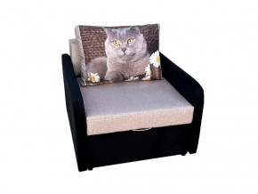 Кресло кровать Канзасик с подлокотниками кот с ромашками-2 в Талице - talica.magazinmebel.ru | фото - изображение 1