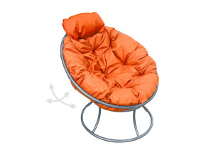Кресло Папасан мини пружинка без ротанга оранжевая подушка в Талице - talica.magazinmebel.ru | фото
