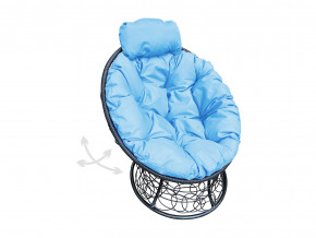 Кресло Папасан мини пружинка с ротангом голубая подушка в Талице - talica.magazinmebel.ru | фото