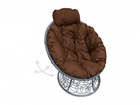 Кресло Папасан мини пружинка с ротангом коричневая подушка в Талице - talica.magazinmebel.ru | фото