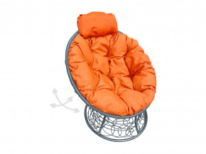 Кресло Папасан мини пружинка с ротангом оранжевая подушка в Талице - talica.magazinmebel.ru | фото