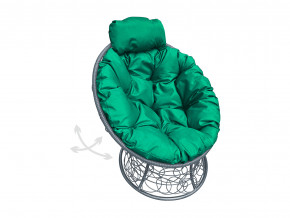 Кресло Папасан мини пружинка с ротангом зелёная подушка в Талице - talica.magazinmebel.ru | фото