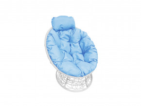 Кресло Папасан мини с ротангом голубая подушка в Талице - talica.magazinmebel.ru | фото
