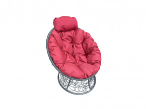 Кресло Папасан мини с ротангом красная подушка в Талице - talica.magazinmebel.ru | фото
