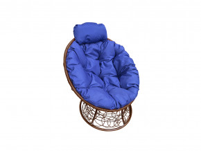 Кресло Папасан мини с ротангом синяя подушка в Талице - talica.magazinmebel.ru | фото - изображение 1