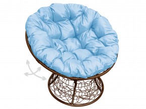 Кресло Папасан пружинка с ротангом голубая подушка в Талице - talica.magazinmebel.ru | фото