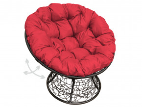 Кресло Папасан пружинка с ротангом красная подушка в Талице - talica.magazinmebel.ru | фото