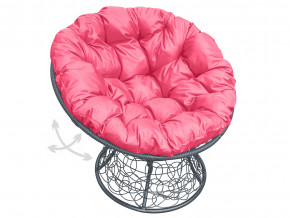 Кресло Папасан пружинка с ротангом розовая подушка в Талице - talica.magazinmebel.ru | фото