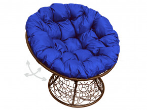 Кресло Папасан пружинка с ротангом синяя подушка в Талице - talica.magazinmebel.ru | фото