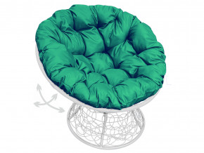 Кресло Папасан пружинка с ротангом зелёная подушка в Талице - talica.magazinmebel.ru | фото