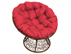 Кресло Папасан с ротангом красная подушка в Талице - talica.magazinmebel.ru | фото
