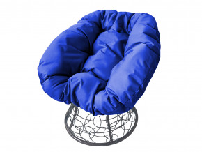 Кресло Пончик с ротангом синяя подушка в Талице - talica.magazinmebel.ru | фото
