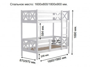 Кровать 2-х ярусная Аист-2 Классика белый 1600х800 мм в Талице - talica.magazinmebel.ru | фото - изображение 2