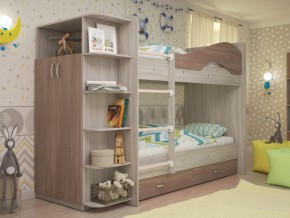 Кровать 2-х ярусная Мая с ящиками и шкафом на латофлексах шимо в Талице - talica.magazinmebel.ru | фото