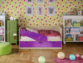 Кровать Бабочки 1600 Фиолетовый металлик в Талице - talica.magazinmebel.ru | фото