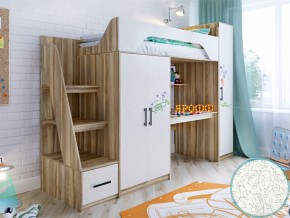 Кровать чердак Тея с пеналом с фасадом для рисования феритейл в Талице - talica.magazinmebel.ru | фото