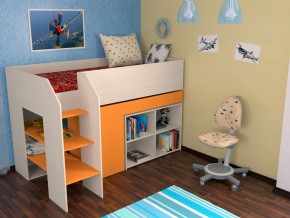 Кровать чердак Теремок 2 Оранжевый в Талице - talica.magazinmebel.ru | фото