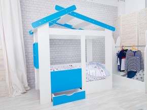 Кровать детская Теремок с ящиком лазурь в Талице - talica.magazinmebel.ru | фото