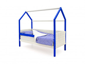 Кровать-домик мягкий Svogen с бортиком сине-белый в Талице - talica.magazinmebel.ru | фото