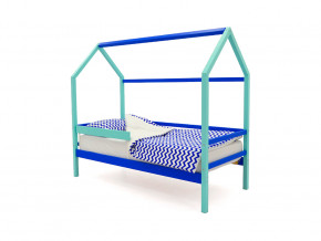 Кровать-домик Svogen с бортиком мятно-синий в Талице - talica.magazinmebel.ru | фото