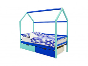 Кровать-домик Svogen с ящиками мятно-синий в Талице - talica.magazinmebel.ru | фото