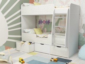Кровать двухъярусная Малыш двойняшка белый феритейл в Талице - talica.magazinmebel.ru | фото