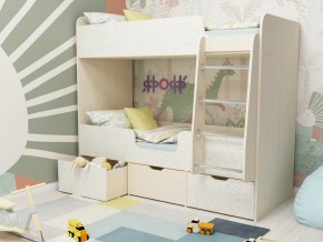 Кровать двухъярусная Малыш двойняшка дуб молочный-феритейл в Талице - talica.magazinmebel.ru | фото