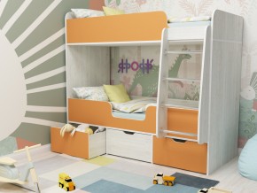 Кровать двухъярусная Малыш двойняшка винтерберг-оранжевый в Талице - talica.magazinmebel.ru | фото