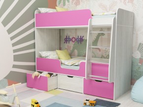 Кровать двухъярусная Малыш двойняшка винтерберг-розовый в Талице - talica.magazinmebel.ru | фото