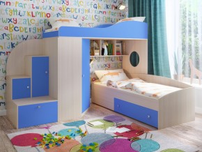 Кровать Кадет 2 Дуб молочный-голубой в Талице - talica.magazinmebel.ru | фото - изображение 1