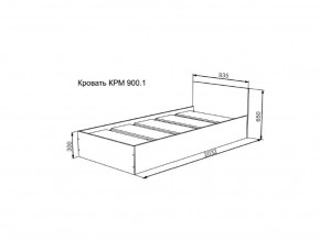 Кровать Мори КРМ 900.1 графит в Талице - talica.magazinmebel.ru | фото - изображение 2