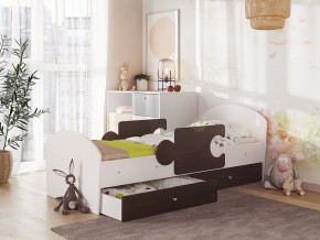 Кровать Мозаика с ящиком и бортиками на ламелях белый-венге в Талице - talica.magazinmebel.ru | фото