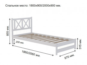 Кровать односпальная Аист-7 Классика белый 2000х900 мм в Талице - talica.magazinmebel.ru | фото - изображение 2