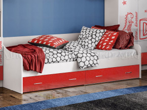 Кровать с ящиками Вега Алфавит Красный в Талице - talica.magazinmebel.ru | фото