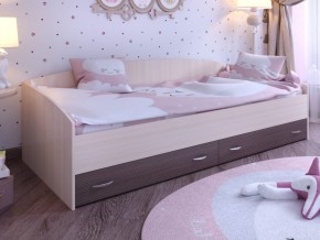 Кровать с выкатными ящиками Дуб молочный-Бодего в Талице - talica.magazinmebel.ru | фото