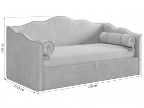 Кровать софа Лея 900 велюр латте/крем в Талице - talica.magazinmebel.ru | фото - изображение 2