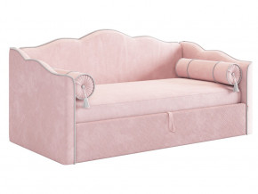 Кровать софа Лея 900 велюр нежно-розовый/галька в Талице - talica.magazinmebel.ru | фото - изображение 1