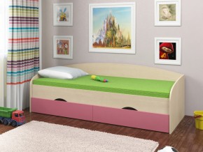 Кровать Соня 2 дуб молочный-розовый в Талице - talica.magazinmebel.ru | фото