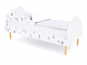 Кровать Stumpa Облако с бортиком рисунок Домики в Талице - talica.magazinmebel.ru | фото
