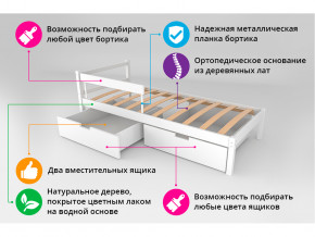 Кровать Svogen classic с ящиками и бортиком графит-мятный в Талице - talica.magazinmebel.ru | фото - изображение 3